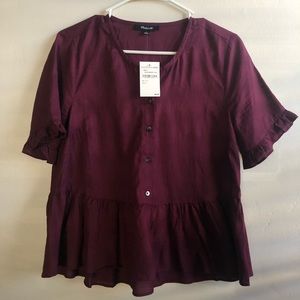 Short Sleeve Ruffle Hem Top